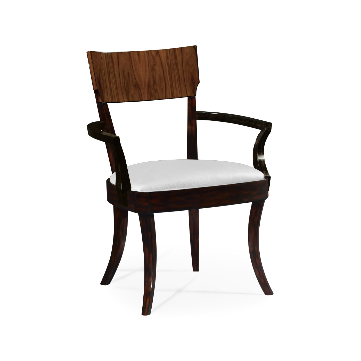 Art Deco Satin Rosewood Dining Arm Chair