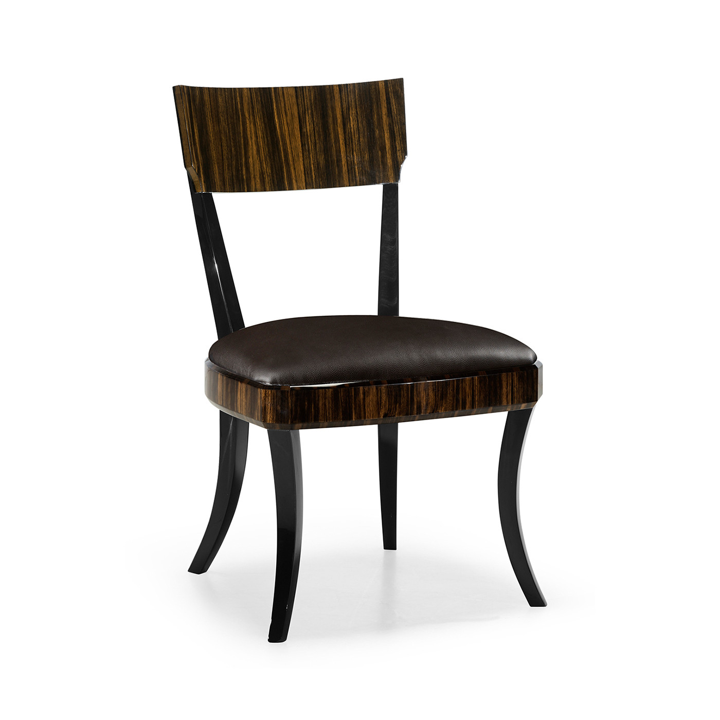 Art Deco Macassar Ebony High Lustre Dining Side Chair