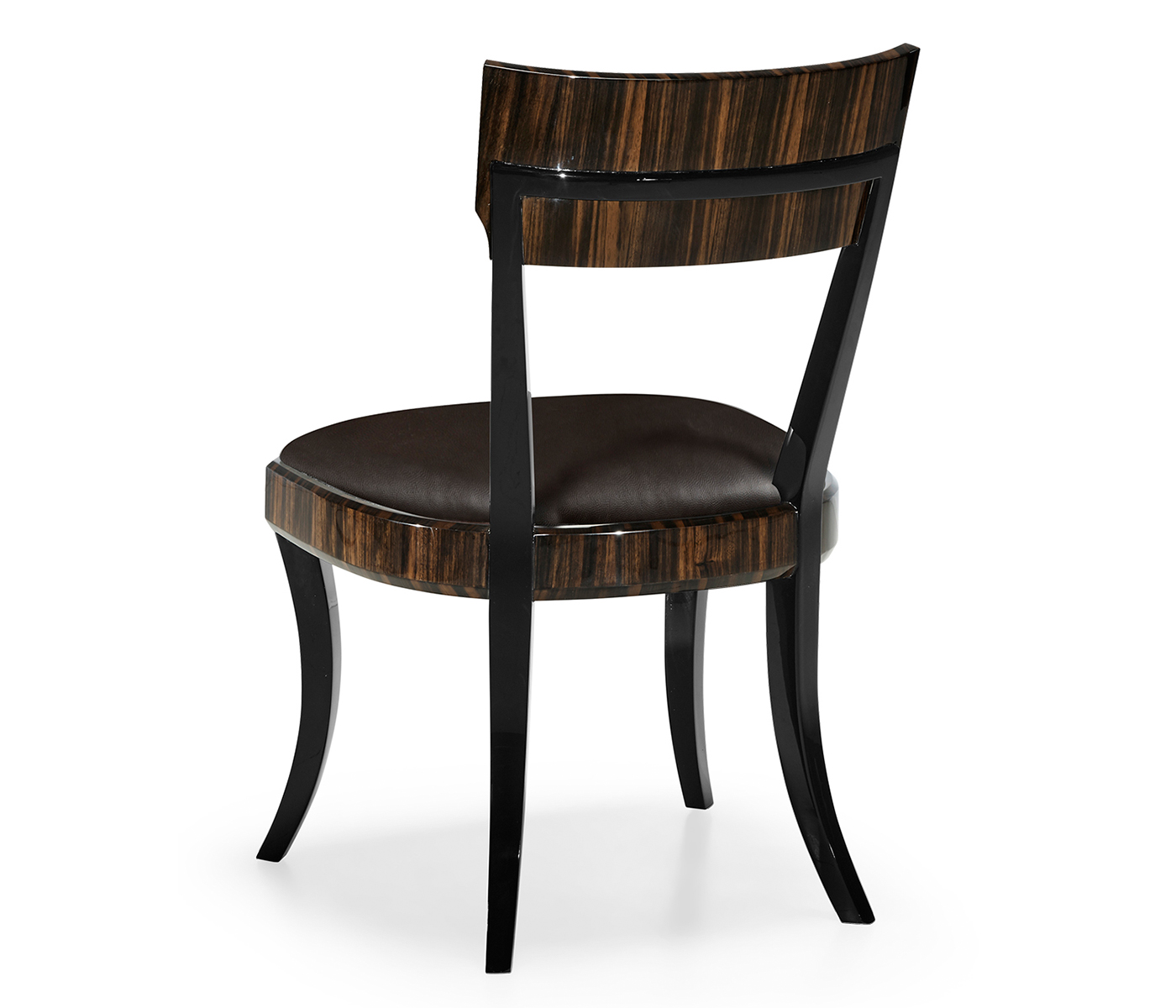 Art Deco Macassar Ebony High Lustre Dining Side Chair