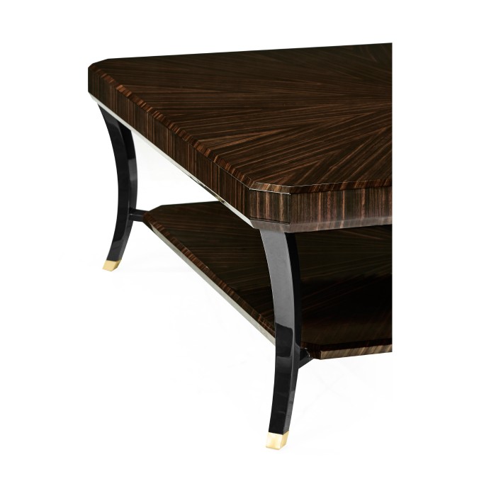 Square Art Deco Macassar Ebony High Lustre Coffee Table