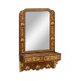 Burl and mother of pearl inlaid hall mirror