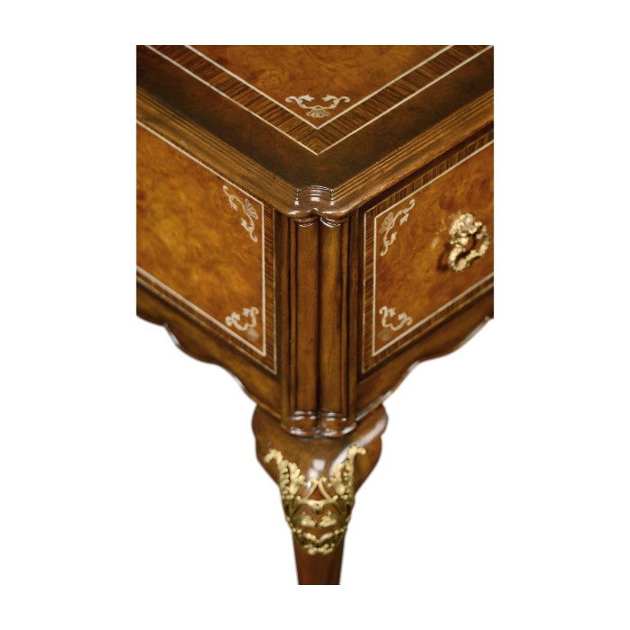 Burl and mother of pearl inlaid desk