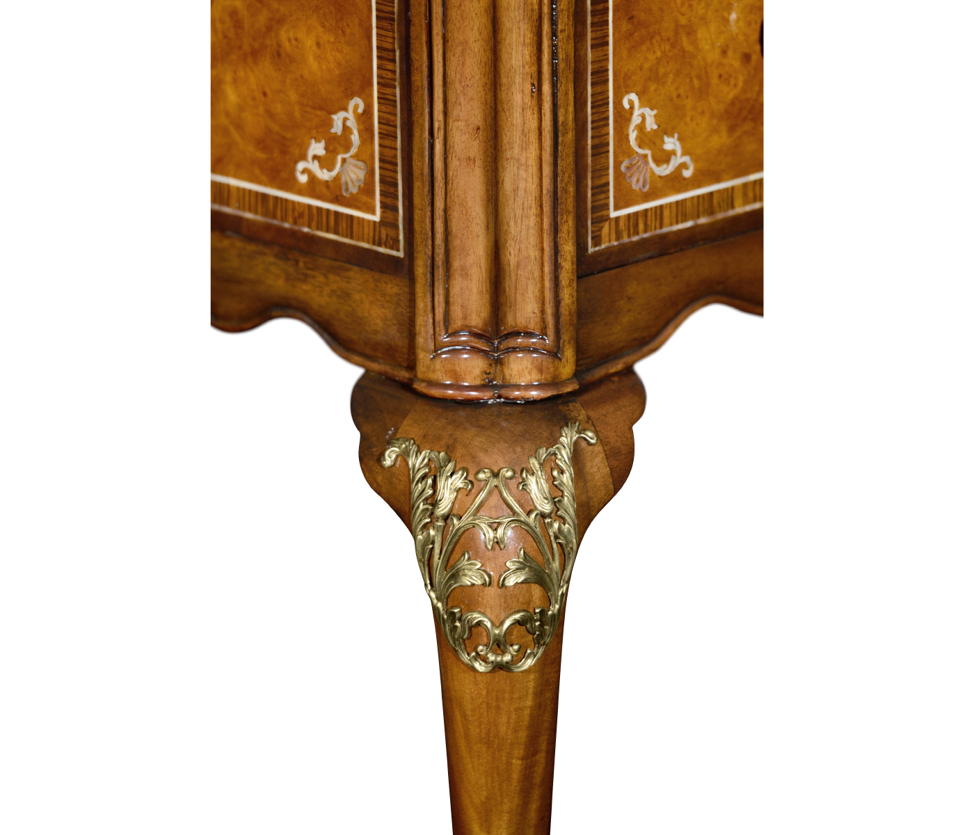 Burl and mother of pearl inlaid desk