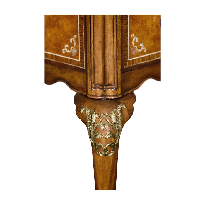 Burl and mother of pearl inlaid desk