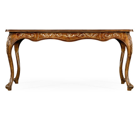Burl and mother of pearl inlaid desk