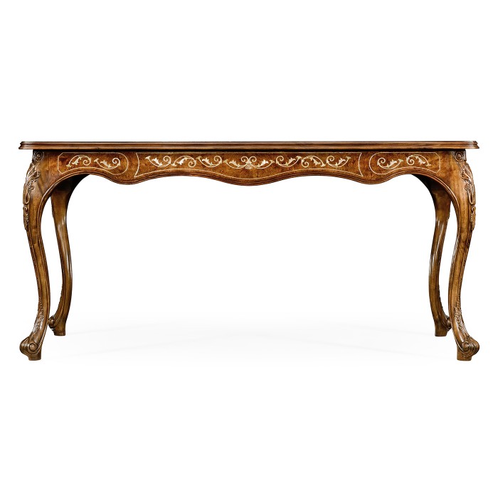 Burl and mother of pearl inlaid desk