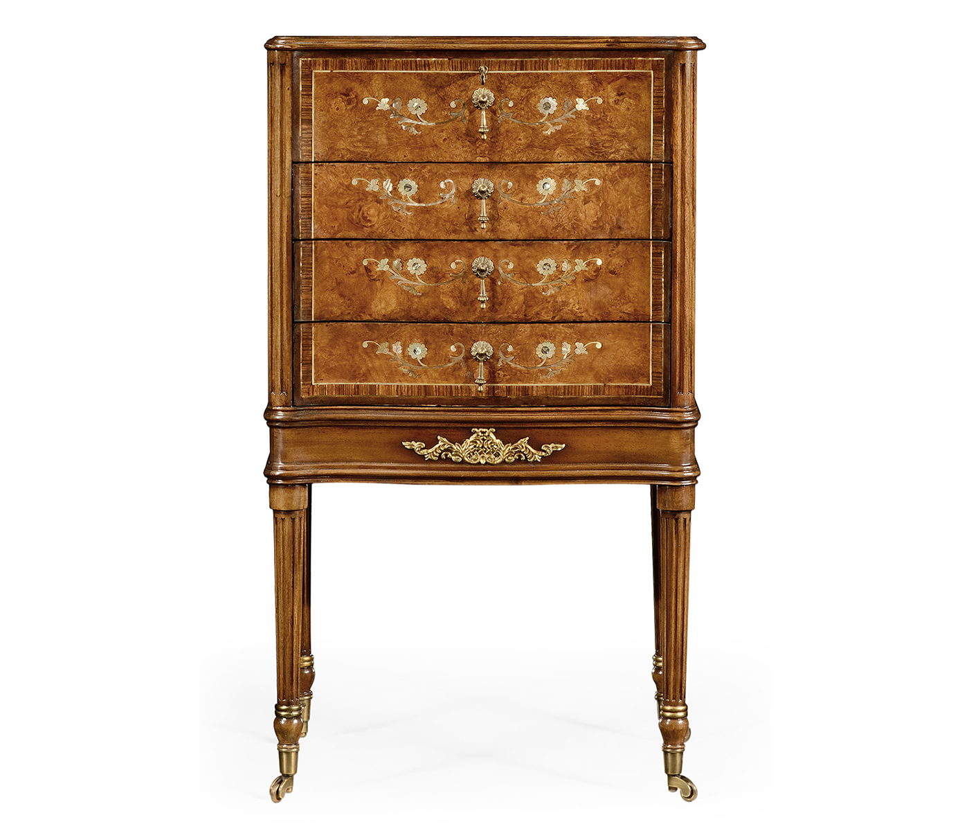 Burl & Mother of Pearl Collectors Cabinet