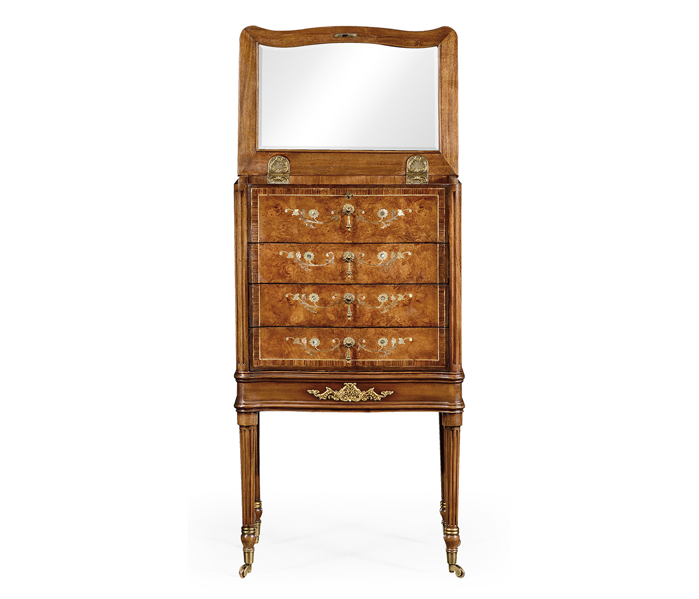 Burl & Mother of Pearl Collectors Cabinet