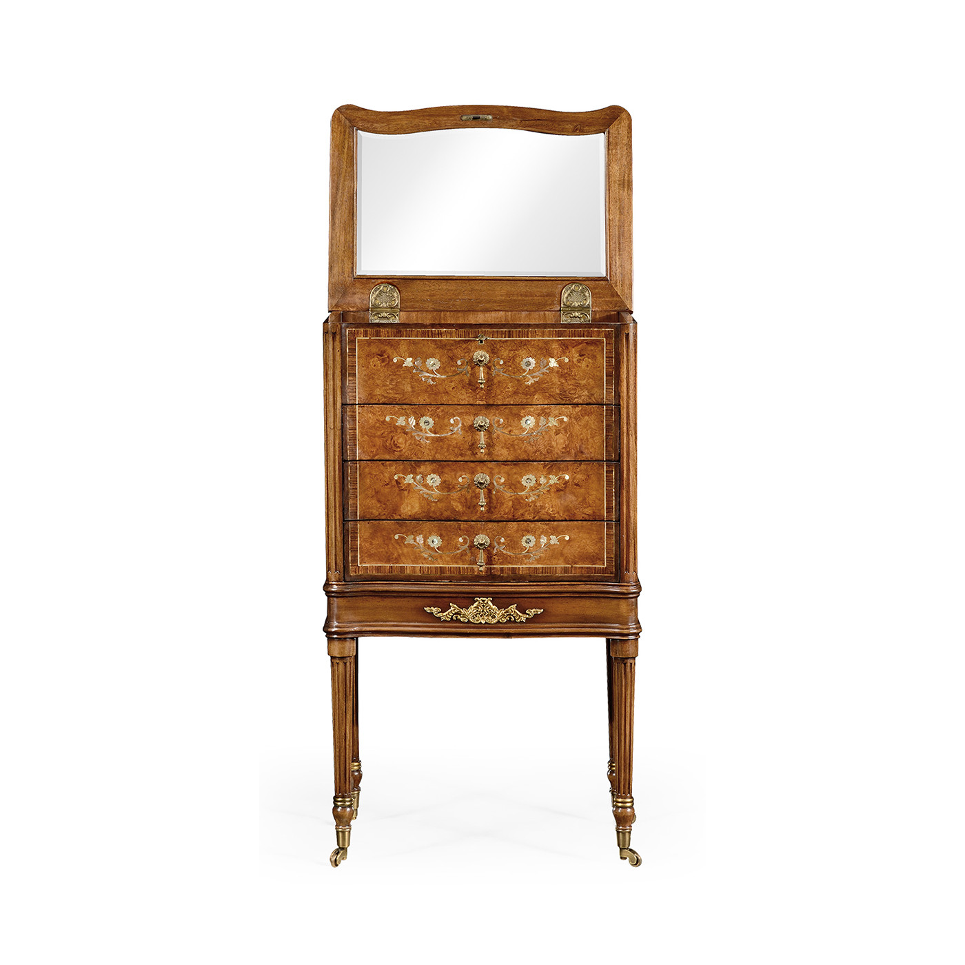 Burl & Mother of Pearl Collectors Cabinet