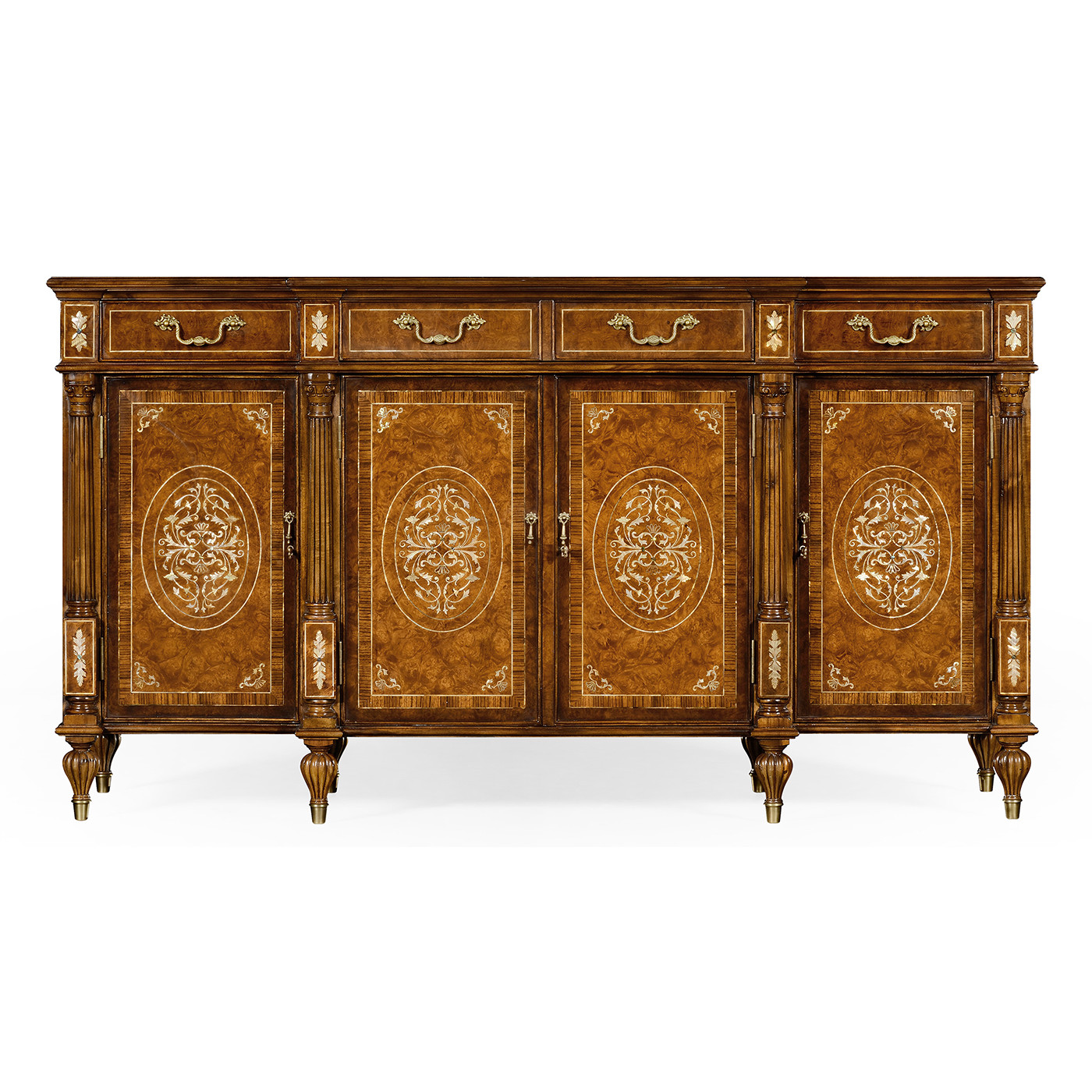 Burl & Mother of Pearl Inlaid Sideboard (Wood Door)