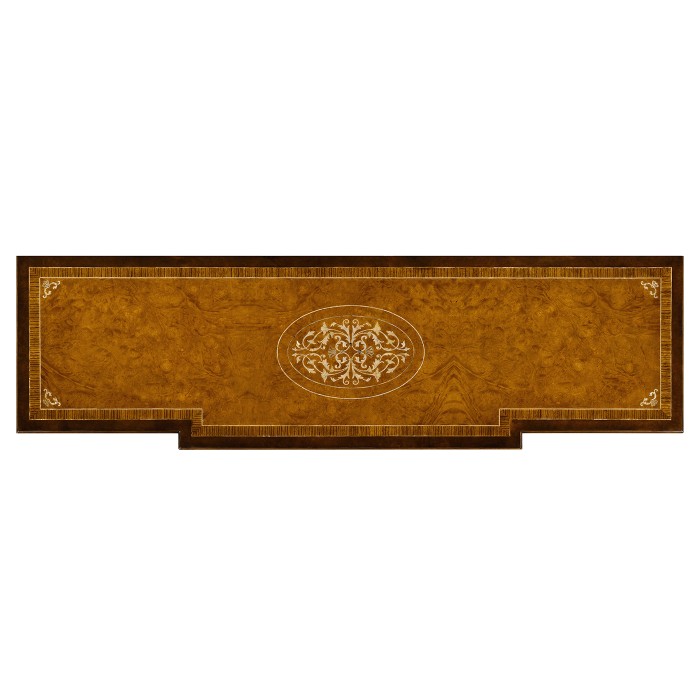 Burl & Mother of Pearl Inlaid Sideboard (Wood Door)