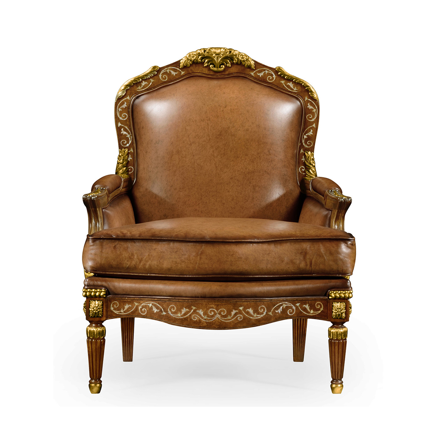 Burl & Mother of Pearl Inlaid Arm Chair