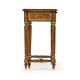 Burl and mother of pearl inlaid nest of two tables with carved legs