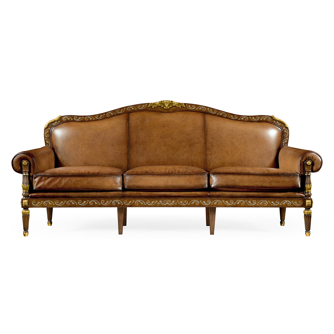 Burl & Mother of Pearl Inlaid Three-Seater Sofa