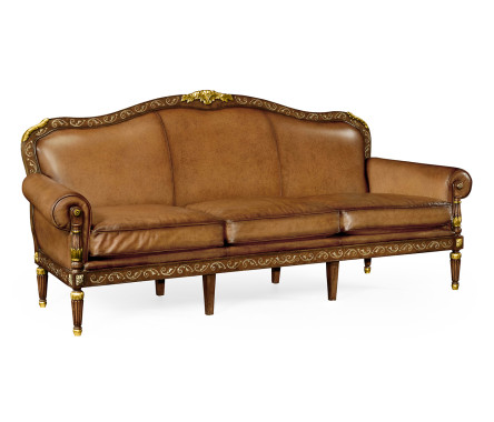 Burl & Mother of Pearl Inlaid Three-Seater Sofa
