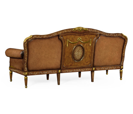 Burl & Mother of Pearl Inlaid Three-Seater Sofa