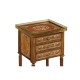 Burl and mother of pearl inlaid lamp table