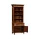 Tall Mahogany & Mother of Pearl Bookcase on Chest