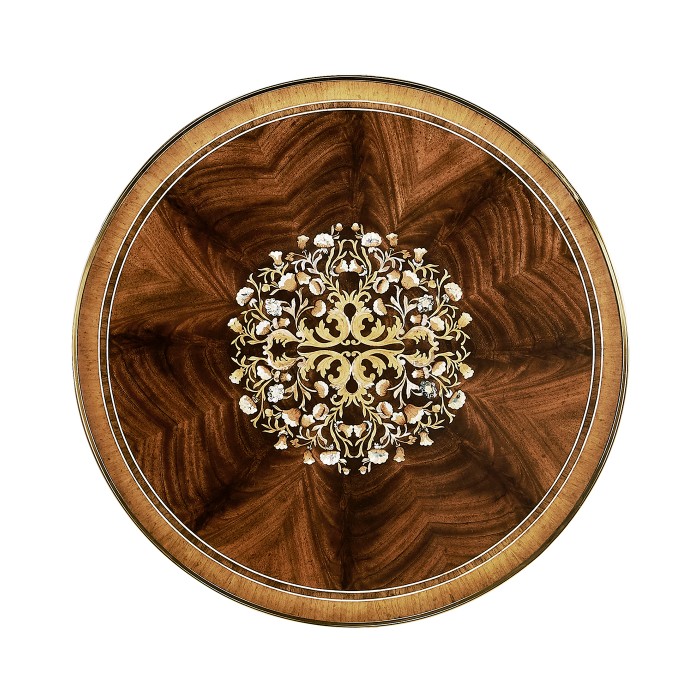 Mahogany lamp table with mother of pearl & marquetry