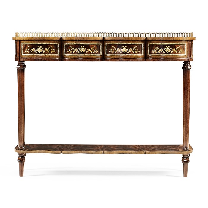 Mahogany console table with mother of pearl & marquetry