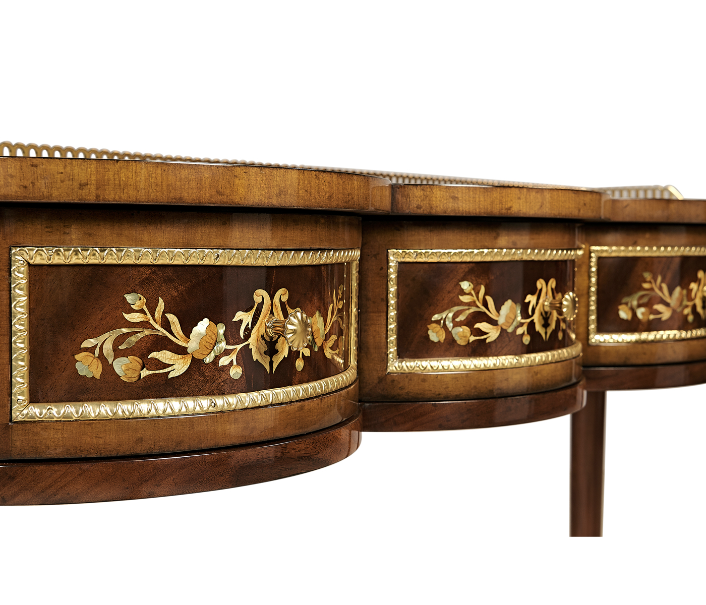 Mahogany console table with mother of pearl & marquetry