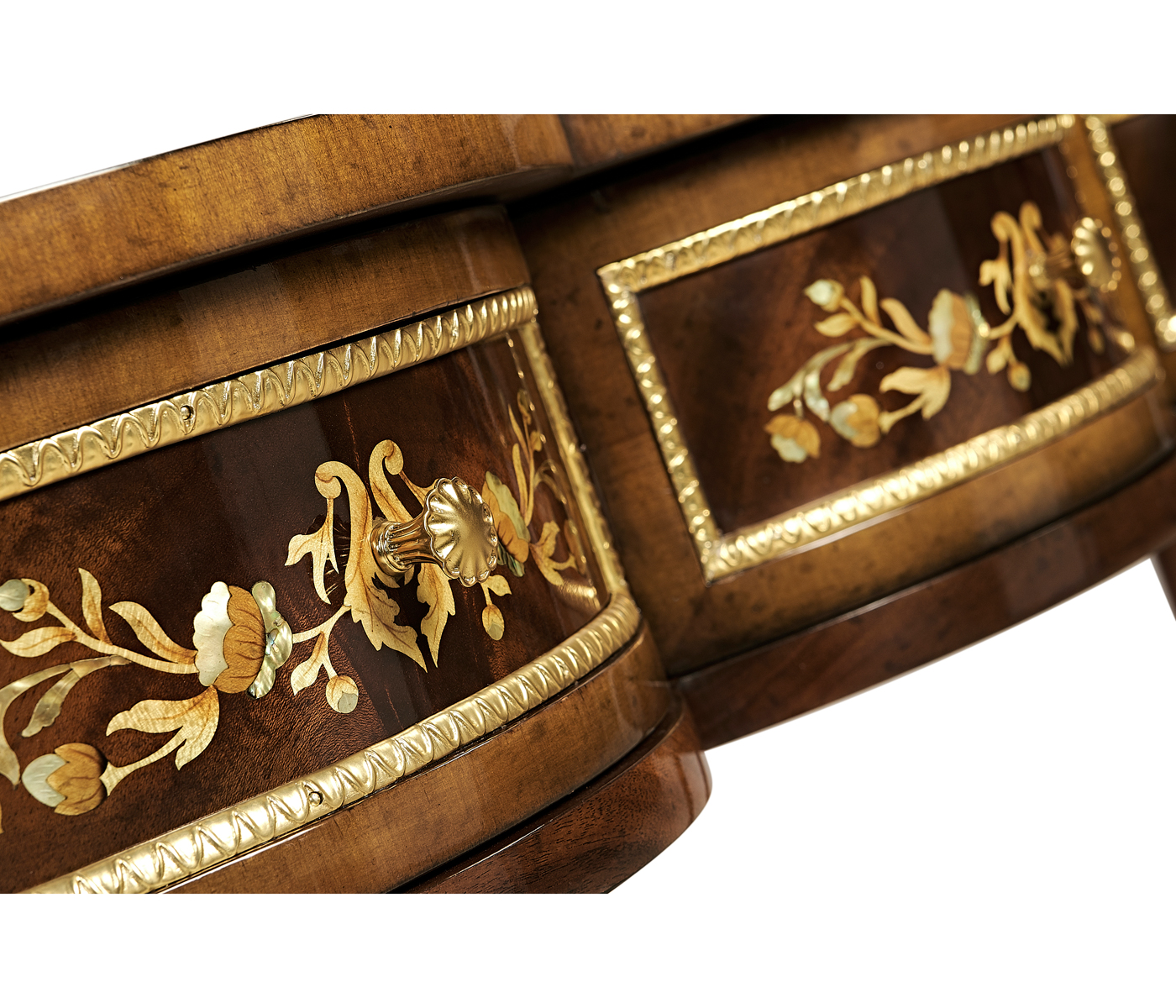 Mahogany console table with mother of pearl & marquetry