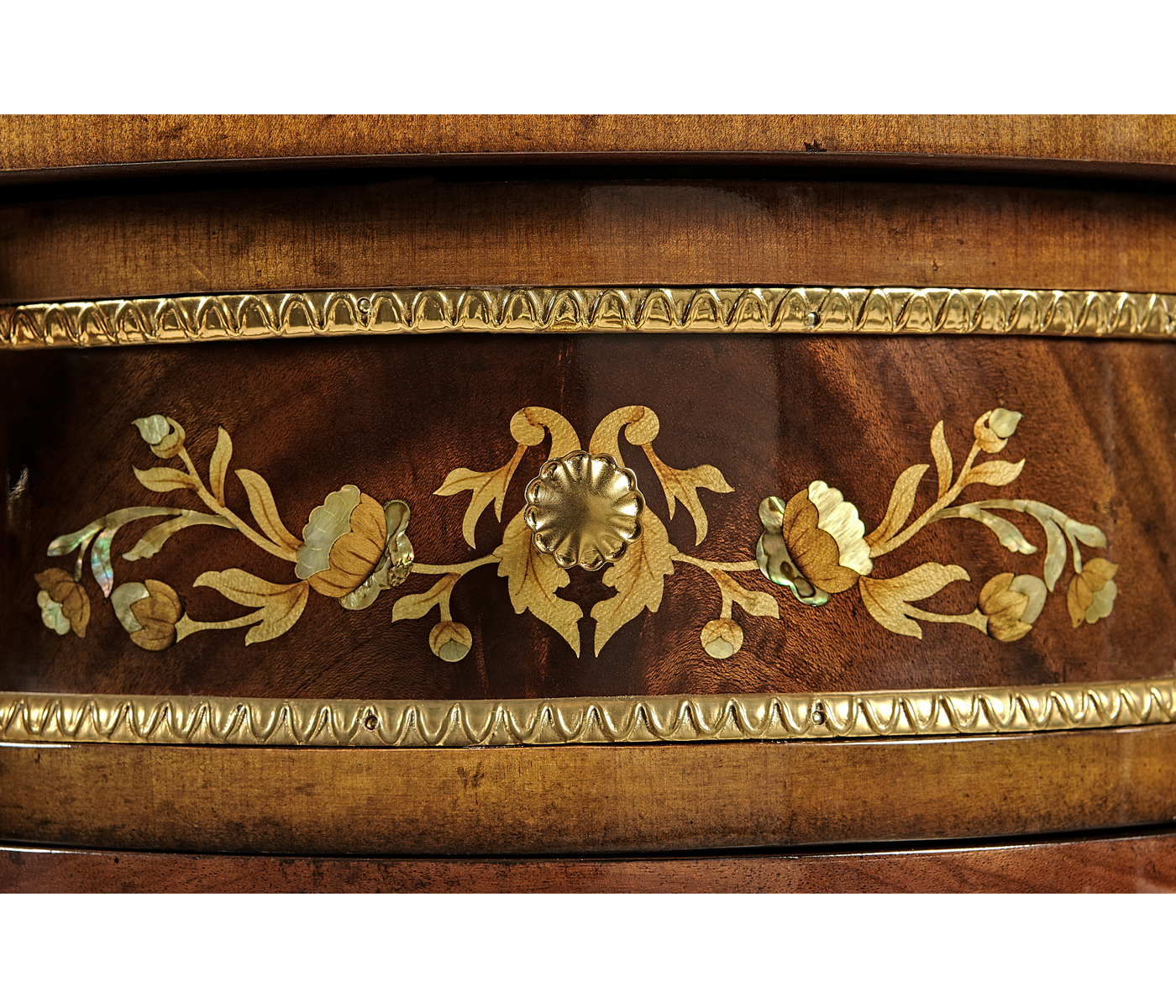 Mahogany console table with mother of pearl & marquetry