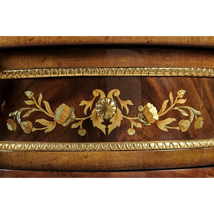 Mahogany console table with mother of pearl & marquetry