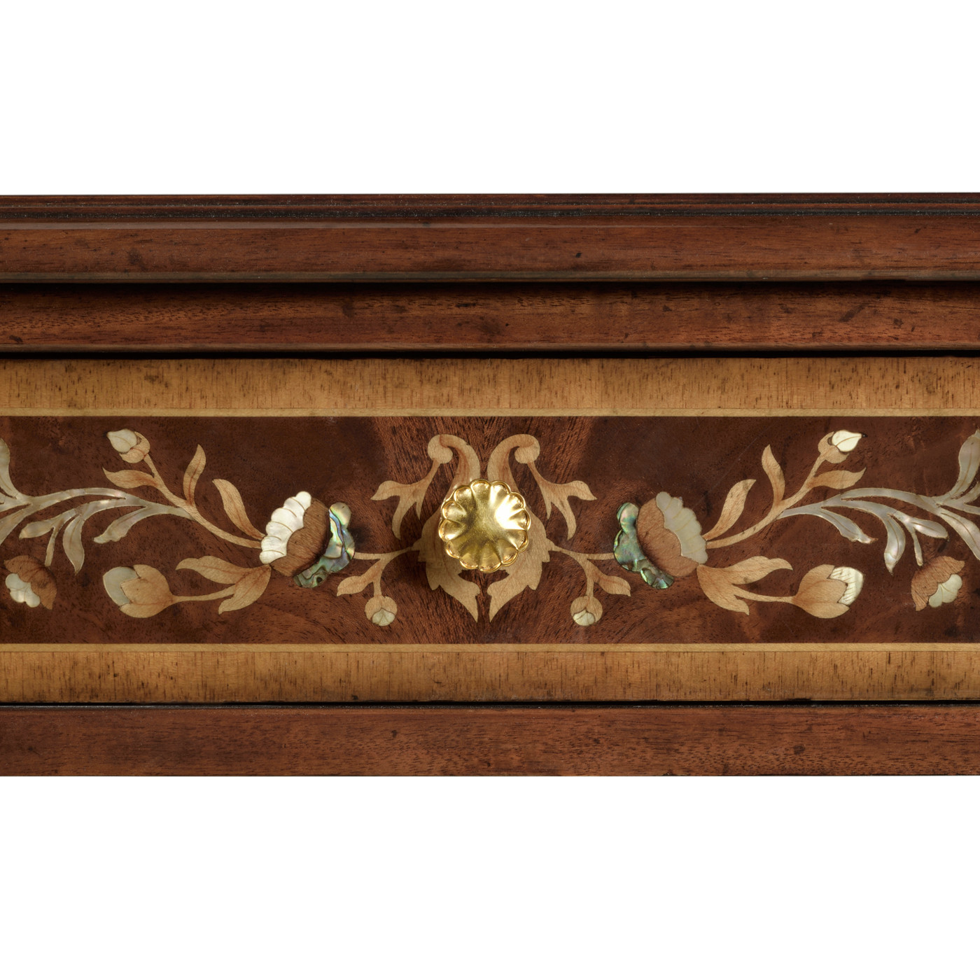 Mahogany side table with mother of pearl & marquetry