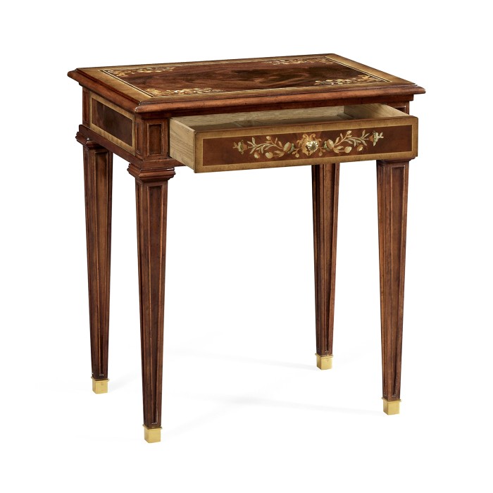 Mahogany side table with mother of pearl & marquetry