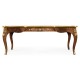 Mahogany Square Coffee Table with Brass Details