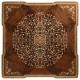 Mahogany Square Coffee Table with Brass Details