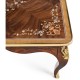 Mahogany Square Coffee Table with Brass Details