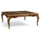 Mahogany Square Coffee Table with Brass Details