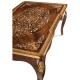 Mahogany Rectangular Coffee Table with Brass Details