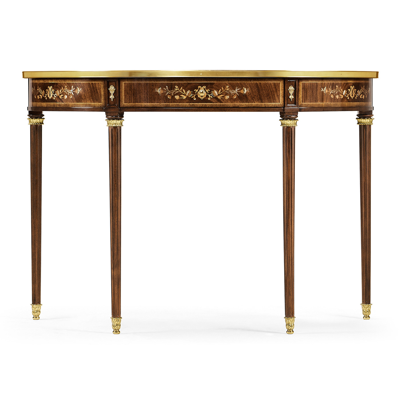 Mahogany Demilune Console Table