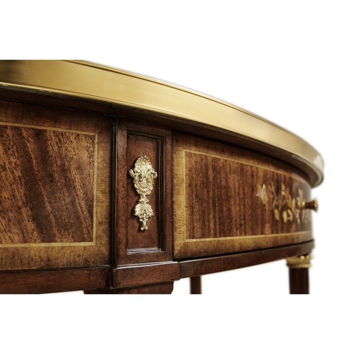 Mahogany Demilune Console Table