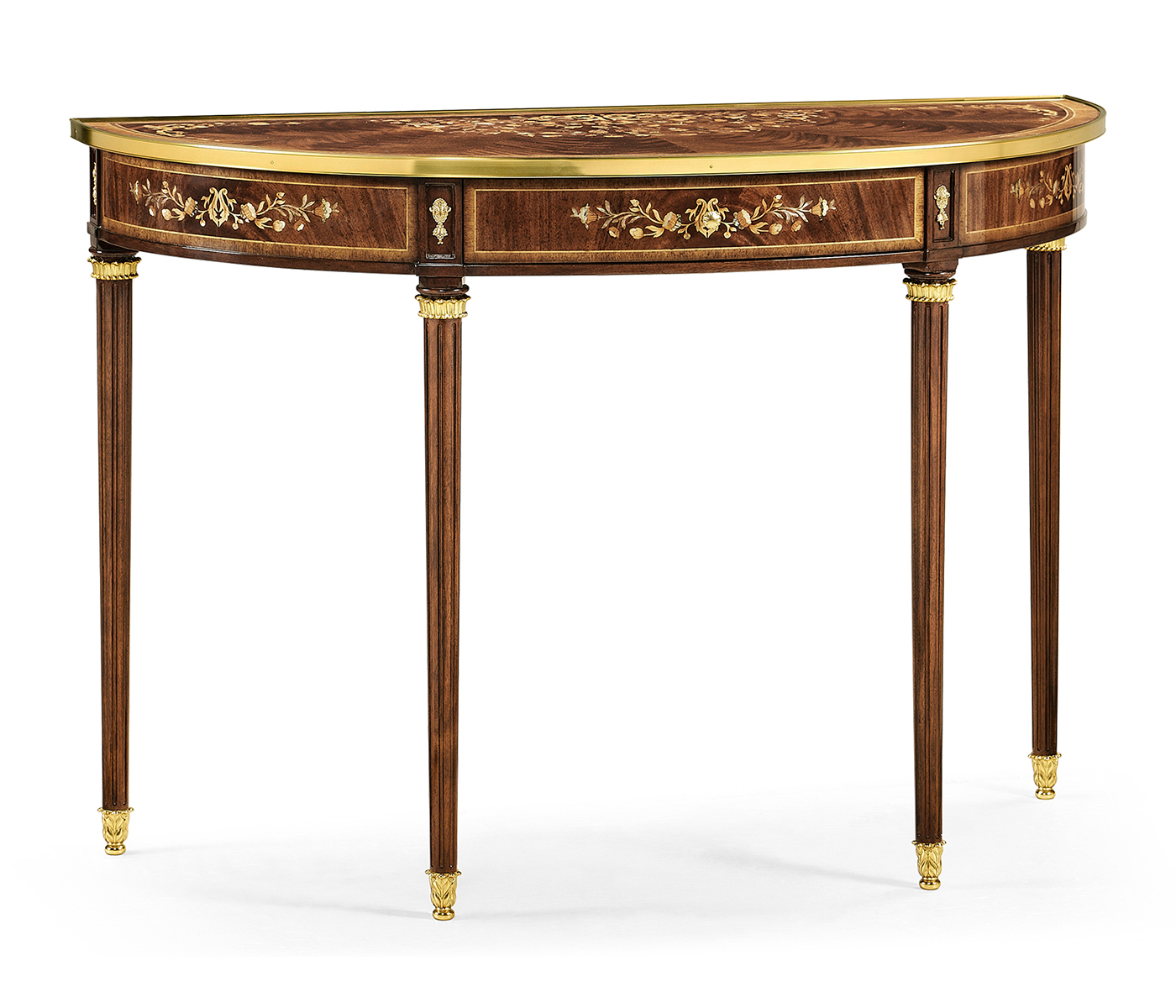 Mahogany Demilune Console Table