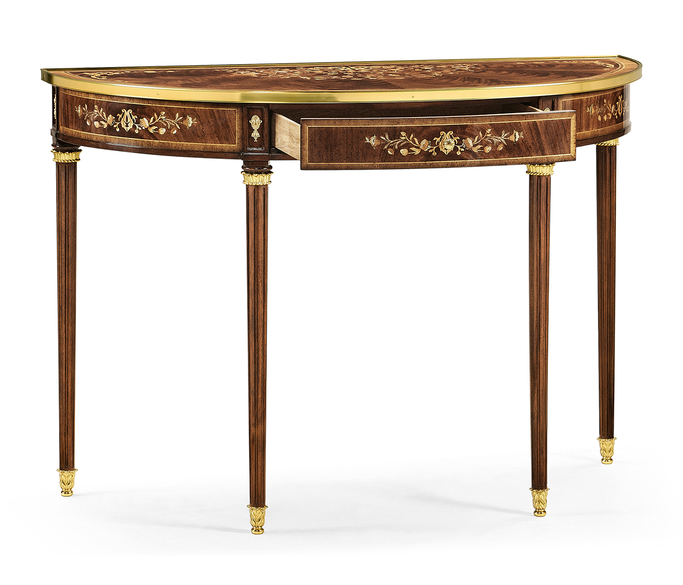 Mahogany Demilune Console Table