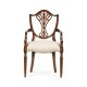Sheraton Dining Arm Chair with Shield Back in Mahogany High Gloss