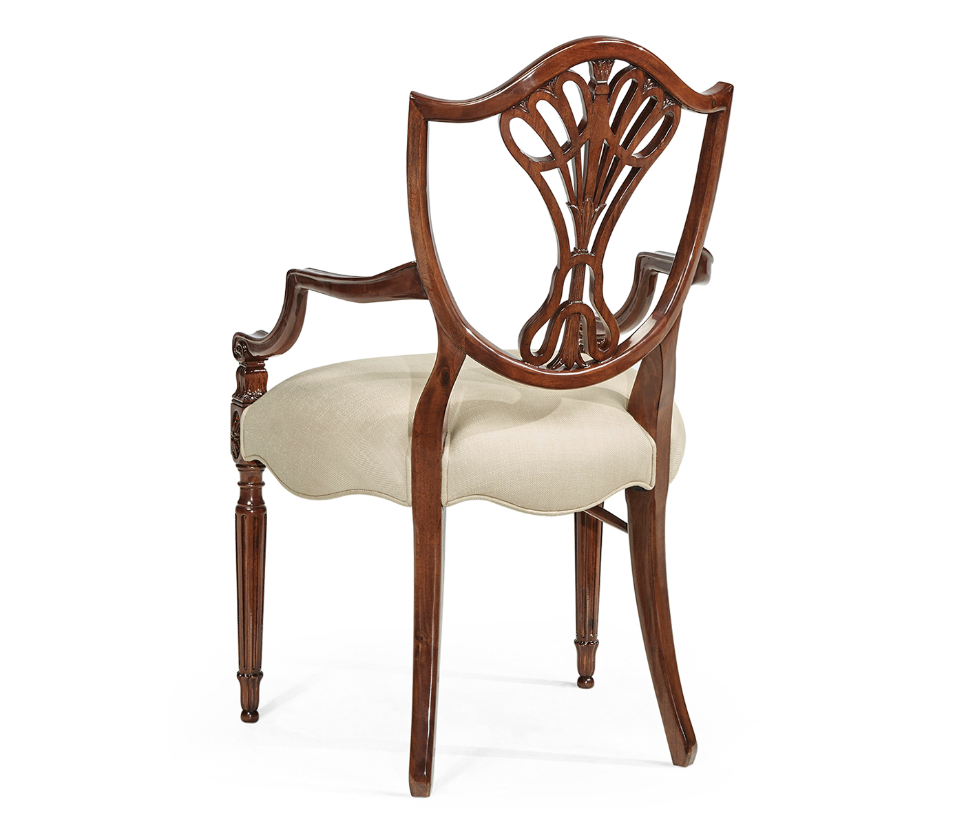 Sheraton Dining Arm Chair with Shield Back in Mahogany High Gloss