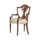 Sheraton Dining Arm Chair with Shield Back in Mahogany High Gloss