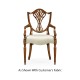 Sheraton Dining Arm Chair with Shield Back in Mahogany High Gloss