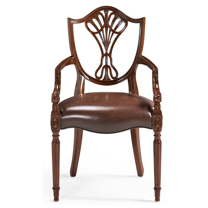 Sheraton Dining Arm Chair with Shield Back in Mahogany High Gloss