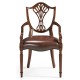 Sheraton Dining Arm Chair with Shield Back in Mahogany High Gloss