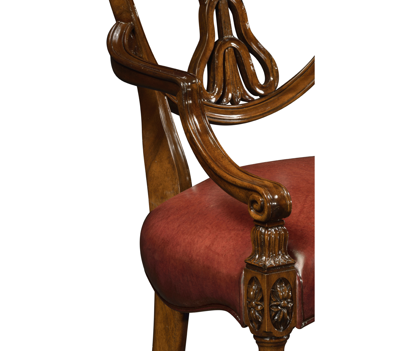 Sheraton Dining Arm Chair with Shield Back in Mahogany High Gloss