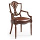 Sheraton Dining Arm Chair with Shield Back in Mahogany High Gloss