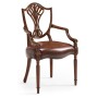 Sheraton Dining Arm Chair with Shield Back in Mahogany High Gloss