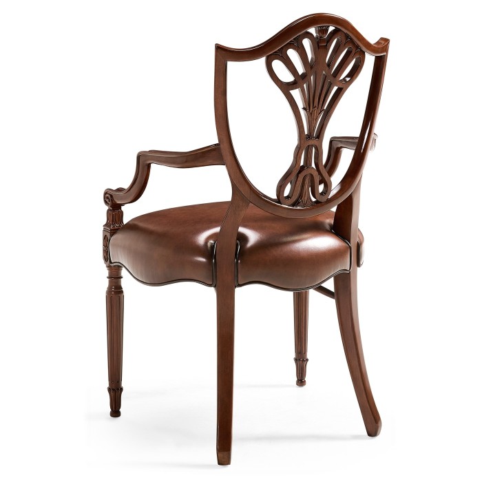 Sheraton Dining Arm Chair with Shield Back in Mahogany High Gloss