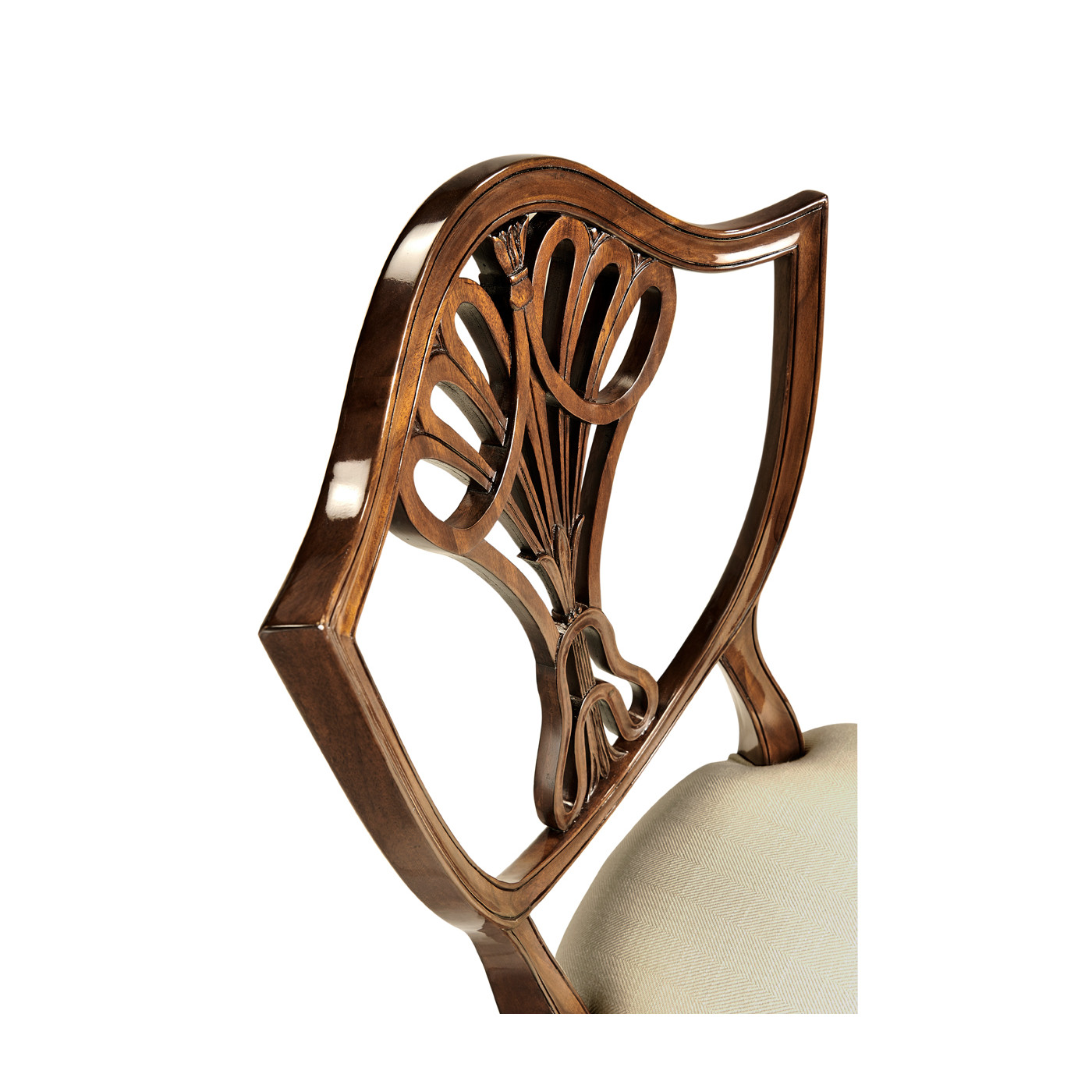 Sheraton Dining Side Chair with Shield Back in Mahogany High Gloss